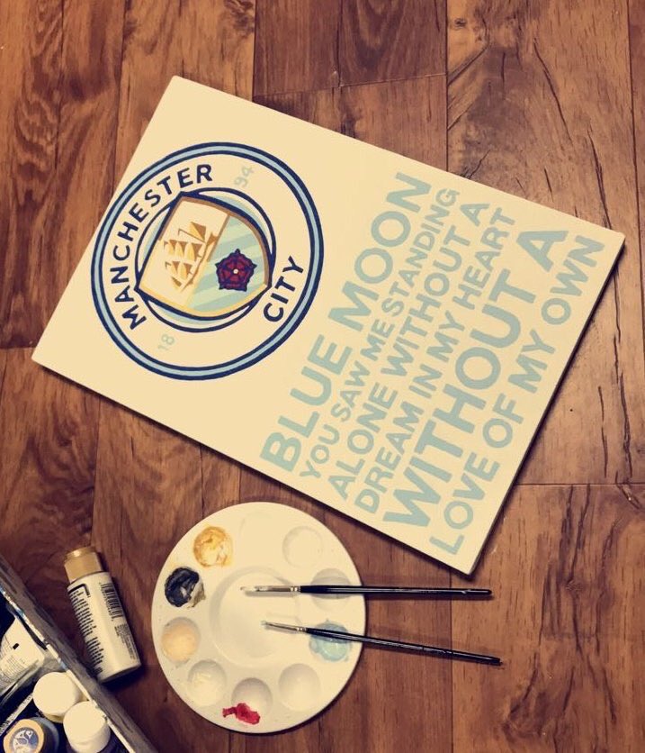 لوحة جدارية 🖼
مصنوعة من الخشب 
و رسمة يدوياً لإسعادك 💞

#ManCity
#PL