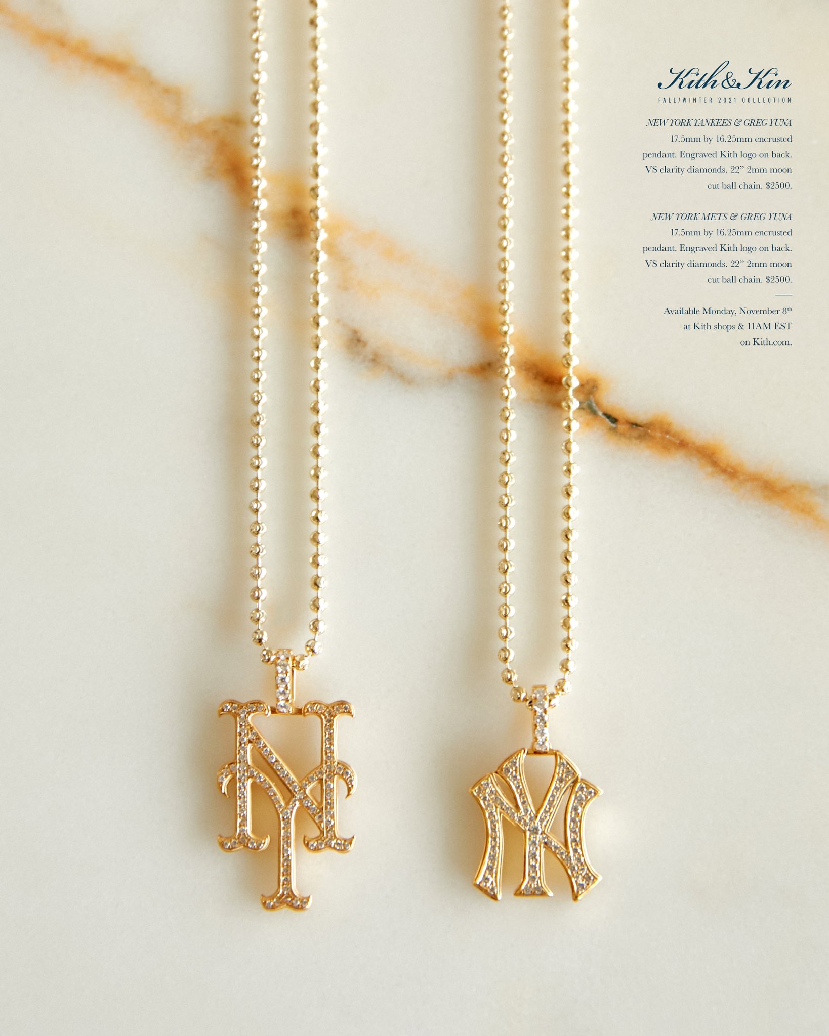 KITH キス ×Greg Yuna for New York Yankees Pendant ニューヨーク