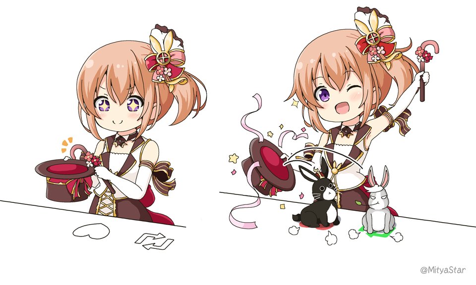 hoto cocoa 1girl solo happy birthday hair ornament purple eyes smile looking at viewer  illustration images