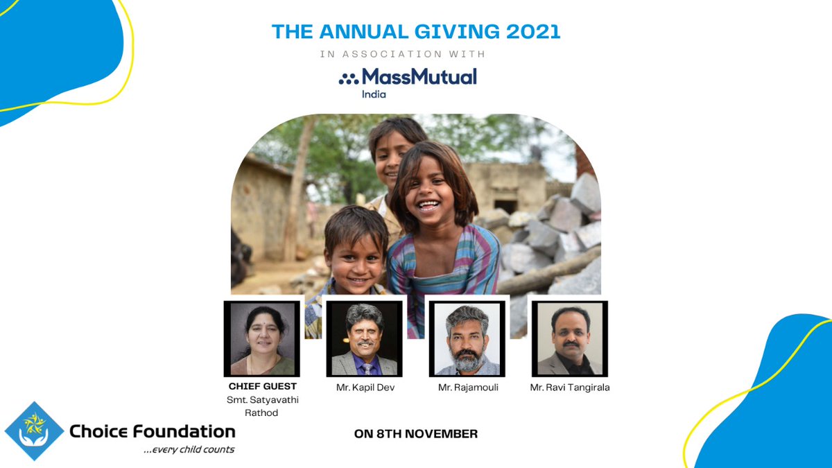 ChoiceFound's tweet photo. We are excited to announce our first ever Annual Giving! Stay tuned for a big announcement and even bigger goals for 2022! 
#theannualgiving #healthcareindia #nonprofit #massmutualindia #choicefoundation @GhantaDr @roopaghanta @ssrajamouli @therealkapildev https://t.co/acFErOfLE3