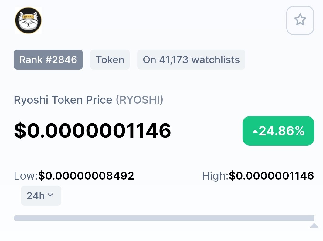 Ryoshi_informer's tweet photo. 🔺️🔺️New ATH 🔺️🔺️

#SHIBARMY #shiba #shibainu #btc #ETH #XRP #dogecoin #bnb #BinanceSmartChain @binance @BinanceChain @CoinMarketCap @coinbase @CoinbasePro https://t.co/oaHHqFSKUZ