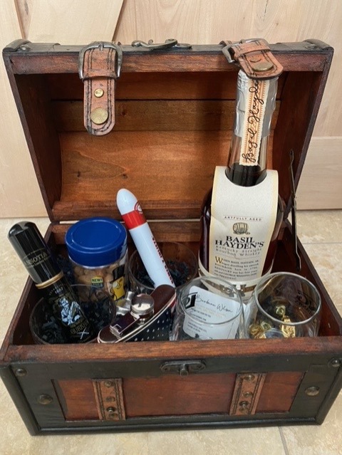 TheCareFund's tweet photo. For the whiskey enthusiast, enjoy the Basil Hayden Whiskey Treasure Chest of goodies! Bid today in Care Fund's auction and your gift will be matched! https://t.co/6X5Wkzagy3 https://t.co/Q6gh5LaEOc