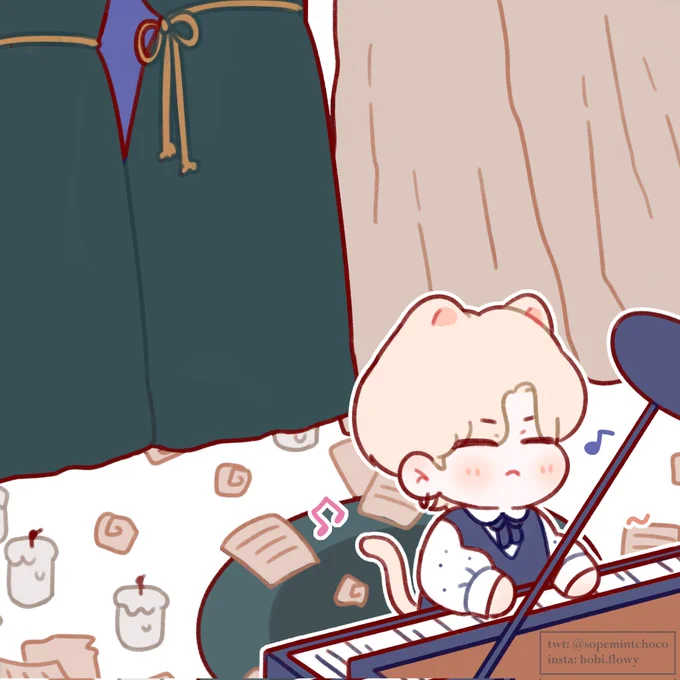 Pirate and pianist 🐿🐱
#sope #sopefanart #bts #btsfanart 