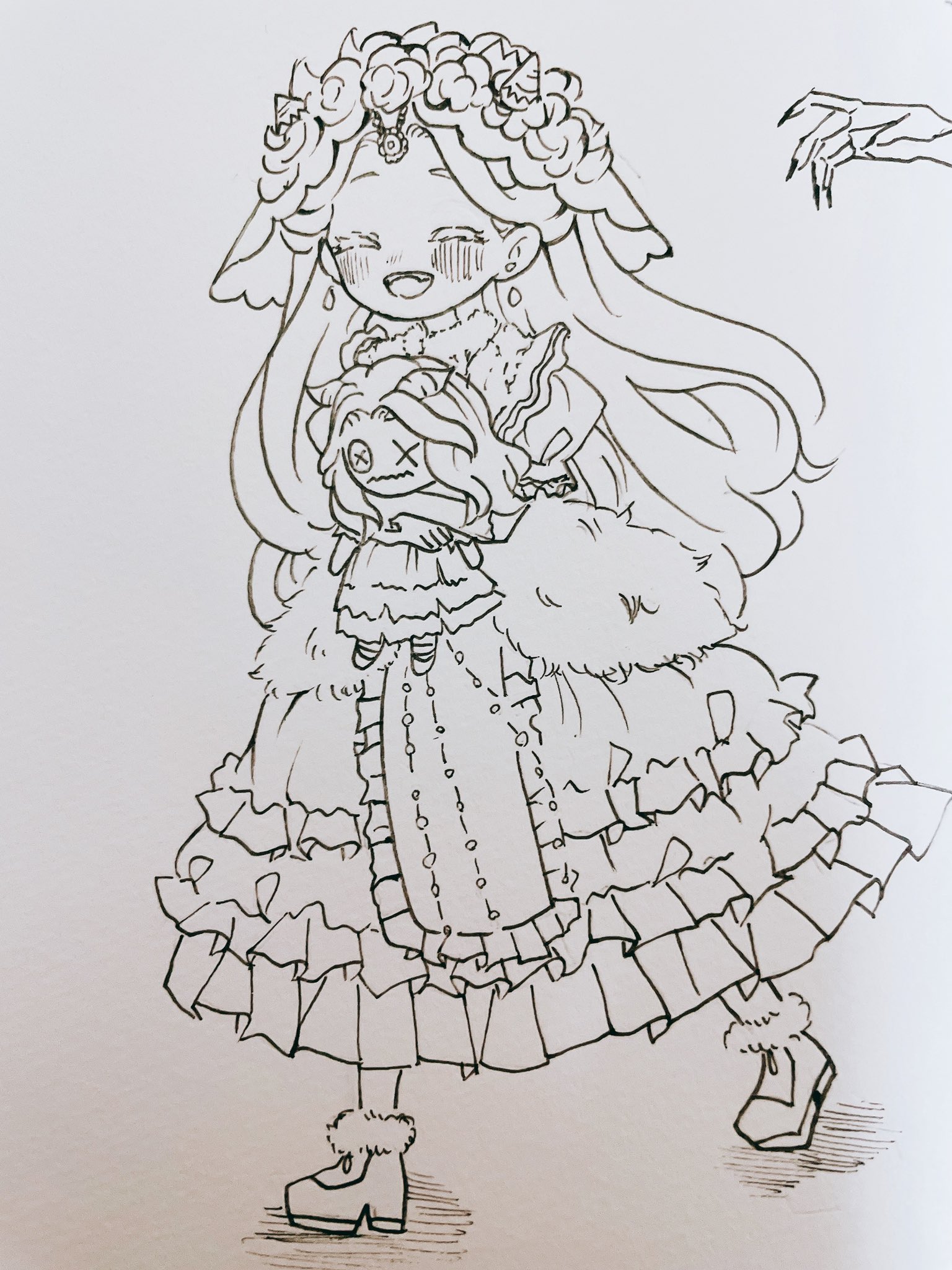 第五人格 スイパラ 缶バッジ ぬりえ 「少女」