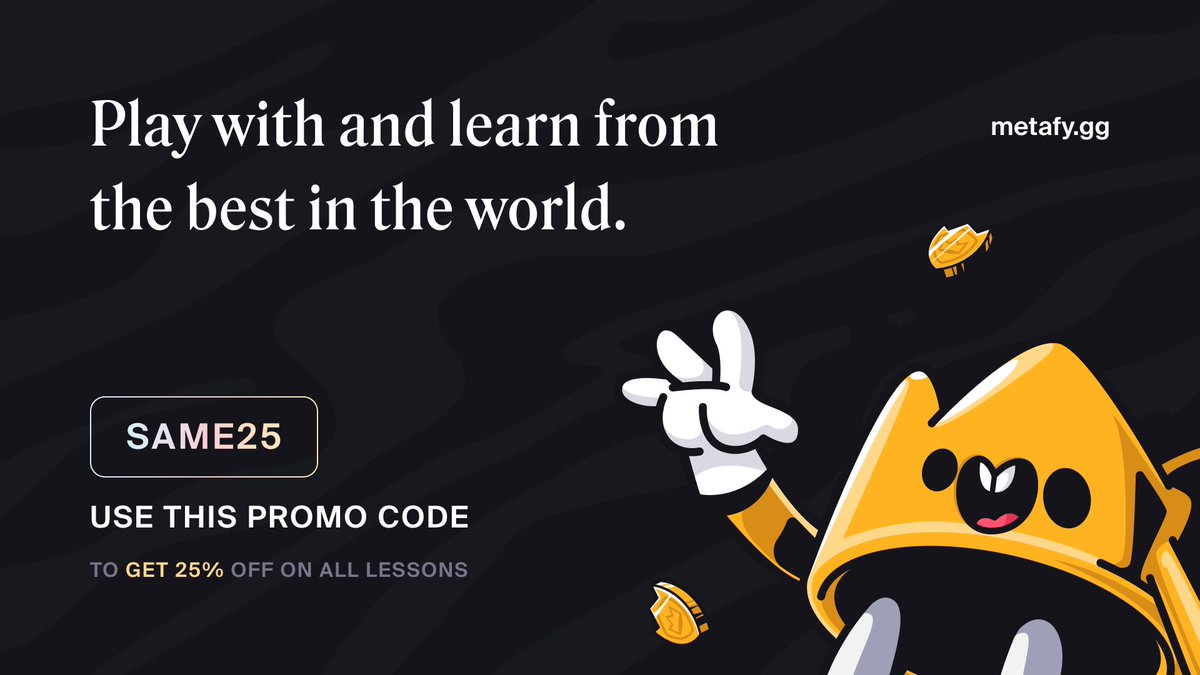 Looking to sync up your team synergy?

<a href="/TryMetafy/">Metafy</a> offers private 1on1 access to champion-level coaches at rates starting at just $15/ hour.

They are offering 25% off all lessons in support of #SAME2021
- use "SAME25" on metafy.gg and make your team mate proud!