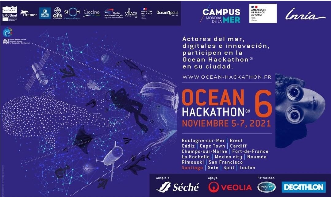 pamela_poo's tweet photo. Participando desde ayer como tutora del #OceanHackaton 6 equipos trabajando en iniciativas para proteger el mar y relevando la importancia de su conservación ante la crisis climática y ecológica @CampusMer @inria_chile @ambafrancecl @institutfran 🐳🐬🐟 https://t.co/PSiFwQ1IDZ
