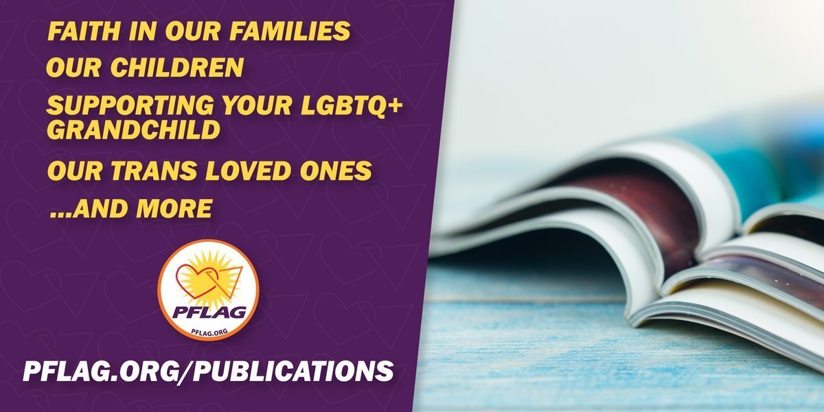 Check out our various publications, available digitally for free and in print for purchase, that will help support and affirm your #LGBTQ+ loved ones. Regardless of the point in your journey, PFLAG will always meet you where you're at: pflag.org/publications 🧡🌈 #PFLAGProud