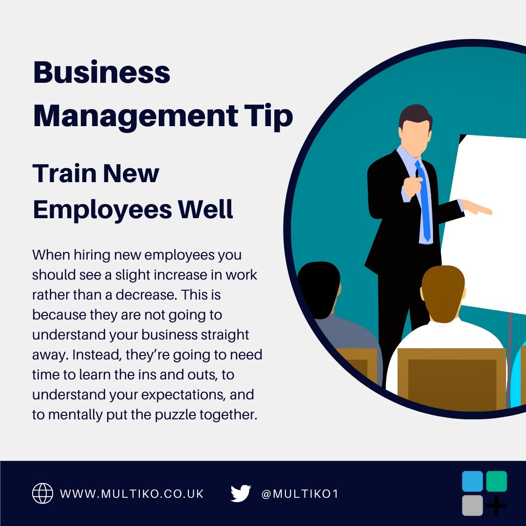 Multiko1's tweet photo. Today’s tip is to train your employees.

Training is vital in business because in the end it’s saves you time and money. 

Unsure on staff training? Contact us directly.

#training #networking #socialmedia #businessstartup #smallbusiness #stafftraining #liverpoolbusiness https://t.co/bP9JauCh9h