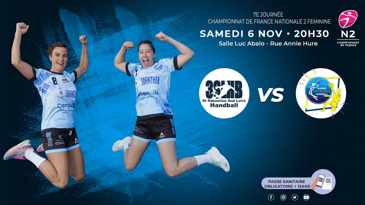3SLHB44230's tweet photo. 𝙂𝘼𝙈𝙀𝘿𝘼𝙔👊
On se donne rdv ce soir pour la 7e journée de #N2F
🆚 | #3SLHB | #Angers
🏆 | Championnat de France Nationale 2 Féminine
⌚️ | 20h30
🏟 | Salle Luc Abalo
#PlusFortEnsemble https://t.co/o89y3sSIs6
