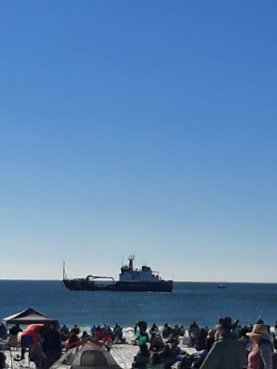 CobleJames's tweet photo. When you see this ship at Pensacola Beach, you know what's happening today #AngelsFly https://t.co/ylPrpTLa6M
