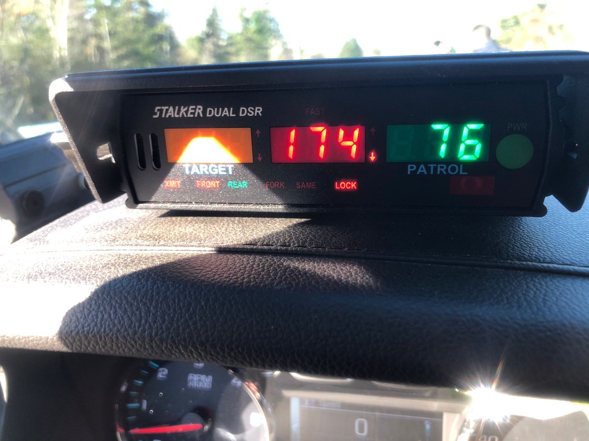 RCMPPEI's tweet photo. This driver didn’t understand the assignment to #DriveSafePEI. Cst. Stevenson recorded this driver doing 174 km/h in a posted 80 km/h zone near #Miscouche. 30 day impoundment and a $2350 Fine. Cst. Parsons https://t.co/cq8KOxy2YE