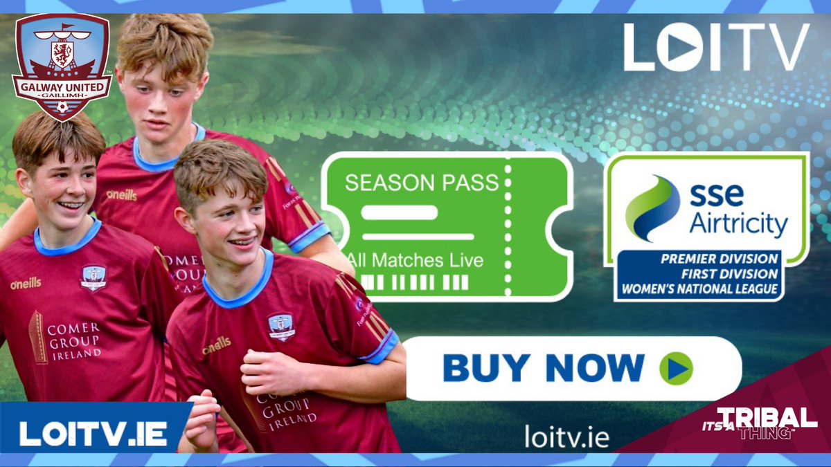 gufcacademy's tweet image. 🗣️ MATCHDAY - Stream U14 League Final free on LOITV!

🏆@GalwayUnitedFC U14's vs 
       @ShamrockRovers U14's
 
🏟️ Athlone Town Stadium
⏰ Kick Off 6:00pm
📅 Sat 6th November 
📺 LOITV.ie

#ItsATribalThing
