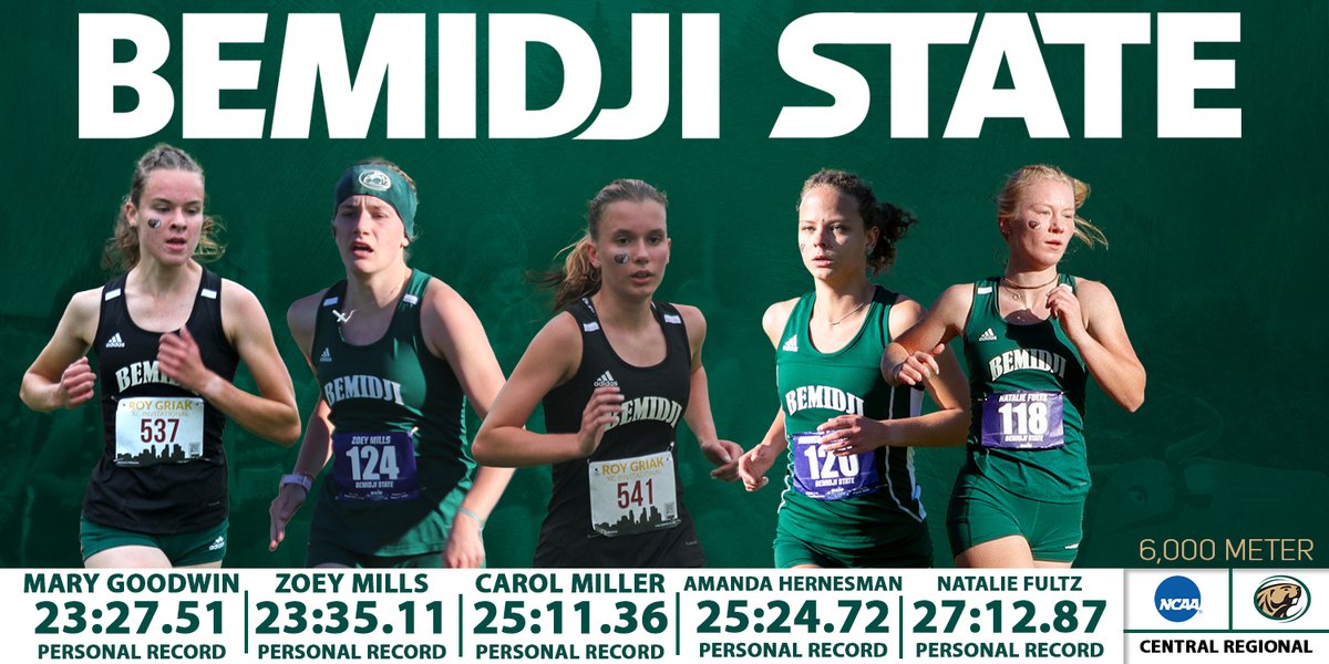 BSUBeaversXCTF's tweet photo. PRs ACROSS THE BOARD

Results
NCAA DII Central Region Championship | 6K

125. Goodwin - 23:27.51
131. Mills - 23:35.11
194. Miller - 25:11.36
196. Hernesman - 25:24.72
221. Fultz - 27:12.87

#BeaverTerritory https://t.co/8JdGT3XoX0