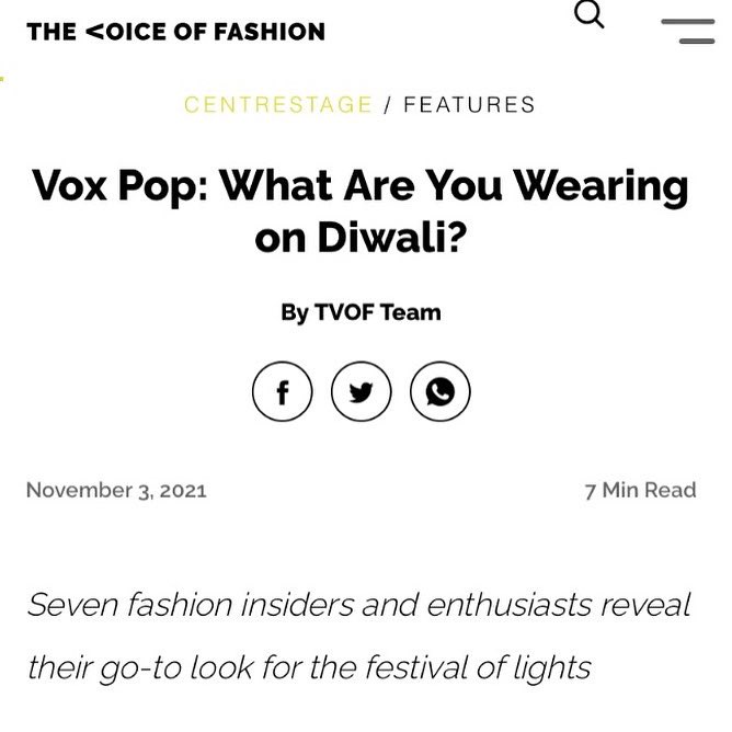 HuffyEudaimonia's tweet photo. What did you wear and why this Diwali?
The Voice Of Fashion covers seven fashion insiders and enthusiasts.

I chose my outfit from Shuffling Suitcases - The Purposeful Edition that grew a tree for every purchase made at the 25th edition.

https://t.co/L1lU06yIIR https://t.co/oGu0SFdn7i