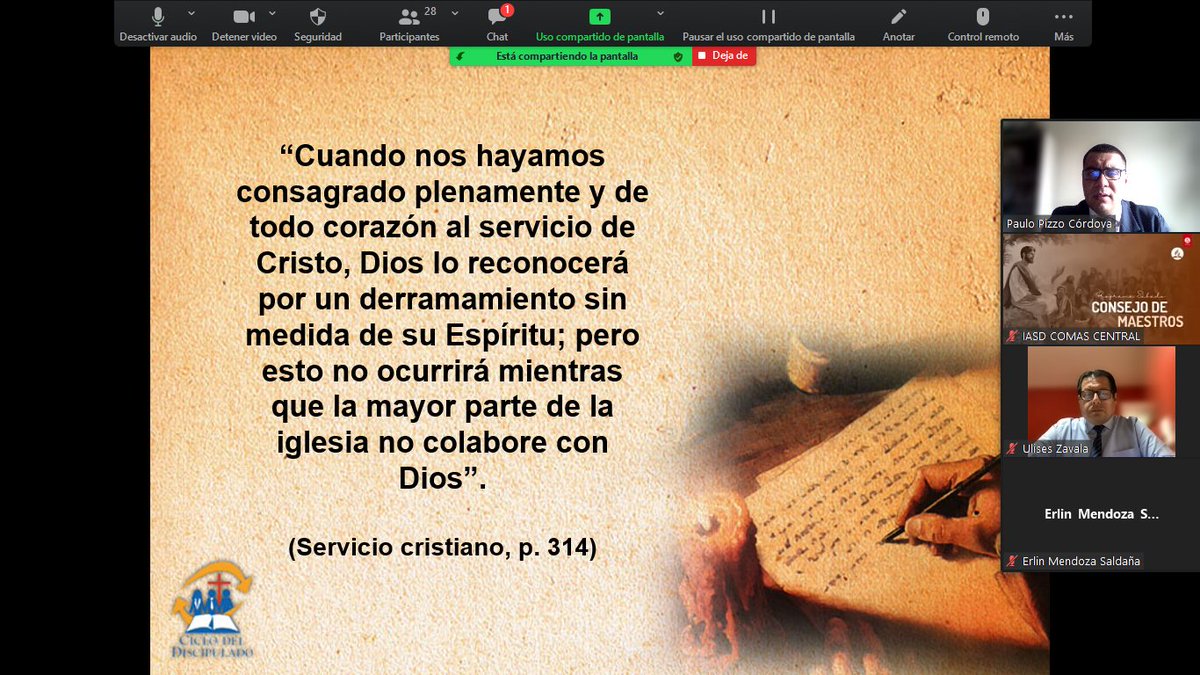PauloPizzoC's tweet image. Necesitamos ser discípulos de Jesús, para preparar discípulos fuertes, sólidos y comprometidos en la predicación del evangelio.

Gracias IASD Comas por la oportunidad de ofrecer esta Charla Pedagógica en el Consejo de Maestros. A Dios sea GLORIA.

#MásCerca #DMComas #FelizSábado
