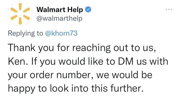 khorn73's tweet photo. @Walmarthelp @Walmart thanks for nothing. I sent you my info in a DM and never heard back. #NoLongeraCustomer #DoneWithWalmart #HorribleService https://t.co/lhuh2NPums