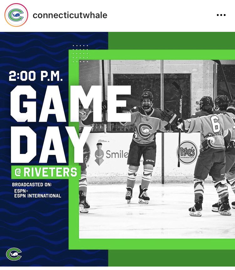 mauryshivetea's tweet photo. Let’s Go Ladies!! @CTWhaleHockey https://t.co/qgC7P2E4ad