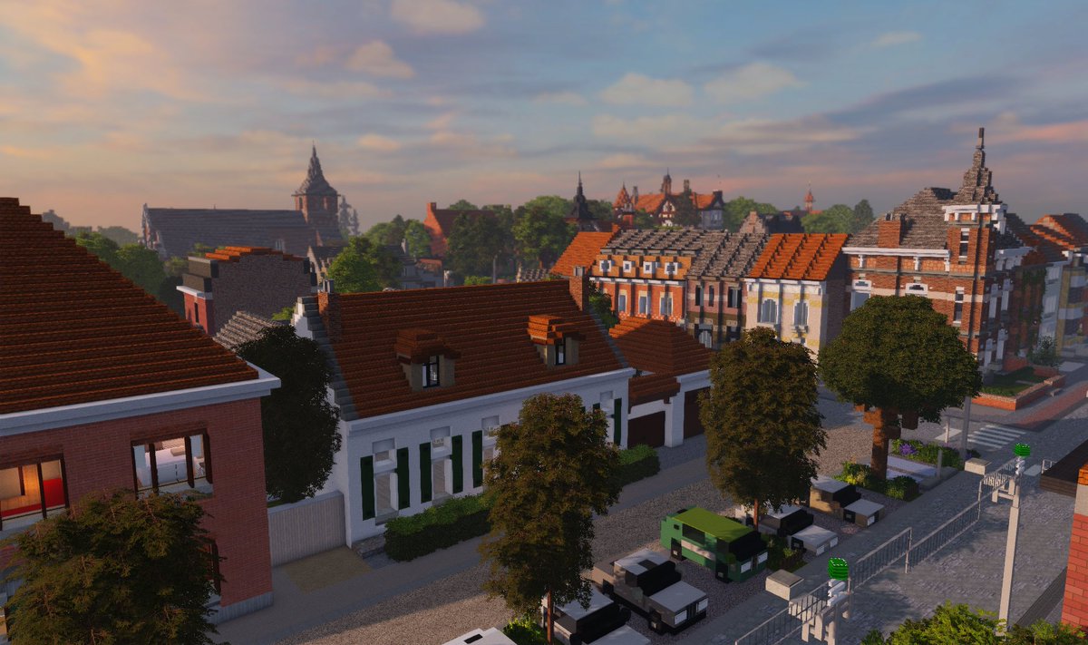 Sunrise over the peaceful town of Ardenes, mayor <a href="/VinceDC3/">Vineon</a> and Glashof 

On Amberstone /warp ardenes

Come to visit it!

#Minecraft #architecture #Minecraftbuilds #CITY