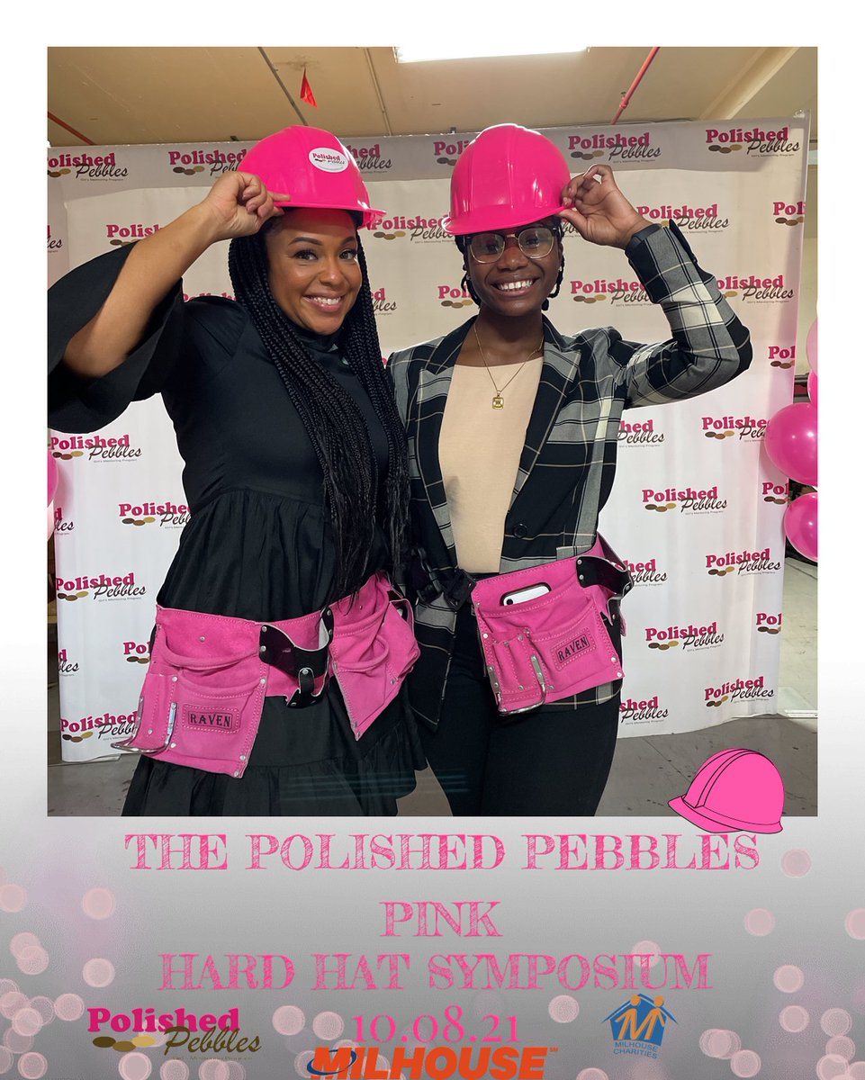 PolishedPebbles's tweet photo. Shout out to our #mentors like Ms. Debora and @PolishedPebbles Founder @kfairthementor who inspire our girls to explore new opportunities! #PolishedPebbles girls loved trying out new tools and learning about #careers in #construction at our #PinkHardHat Symposium last month. https://t.co/hX0pVtzmOo