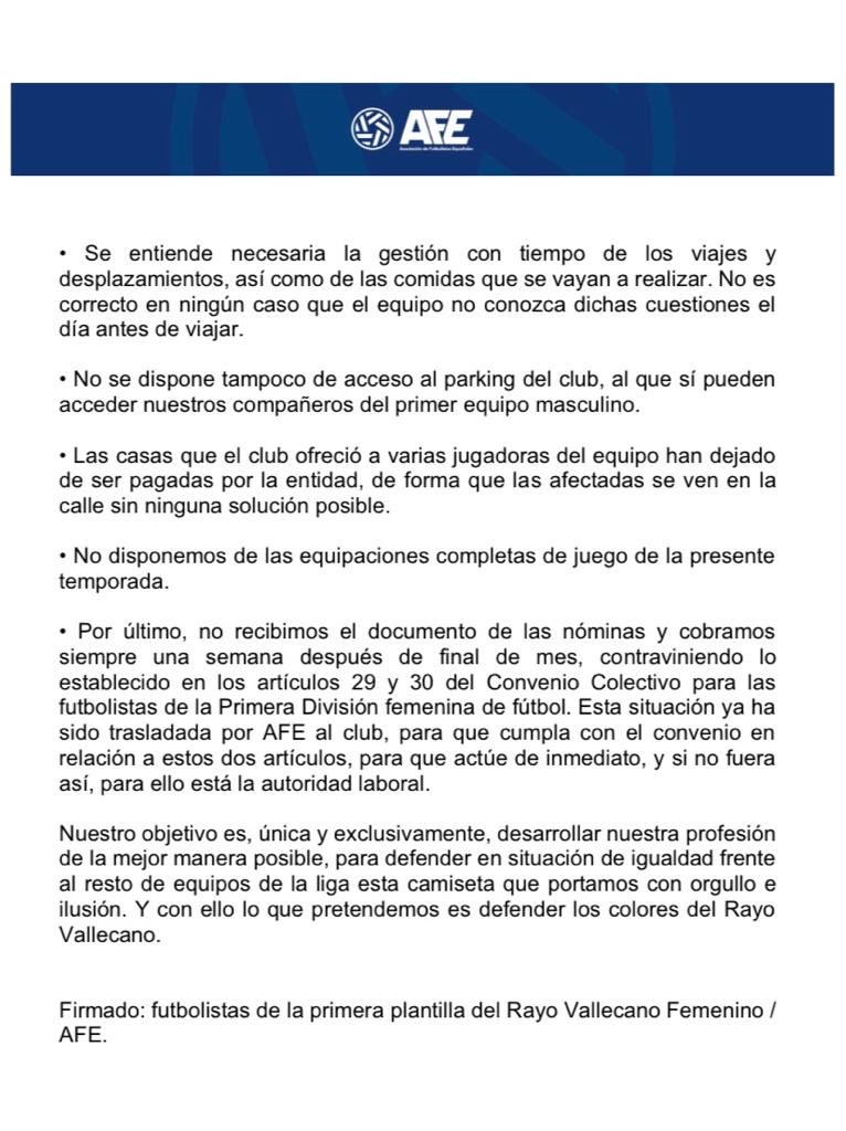 Nuestra situación laboral sigue sin ser digna de un equipo de Primera División.

#UnidasSomosMásFuertes