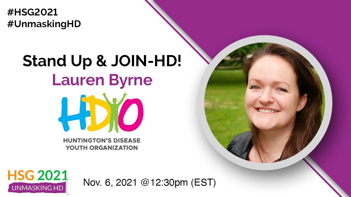 HuntingtonSG's tweet photo. Dr. Byrne will introduce the new Juvenile-onset initiative for HD (JOIN-HD), the first global patient registry for #JoHD and their caregivers. JOIN-HD is led by Huntington’s Disease Youth Organization in collaboration with the entire HD community.

#HSG2021 #UnmaskingHD https://t.co/DU8MslIfFn