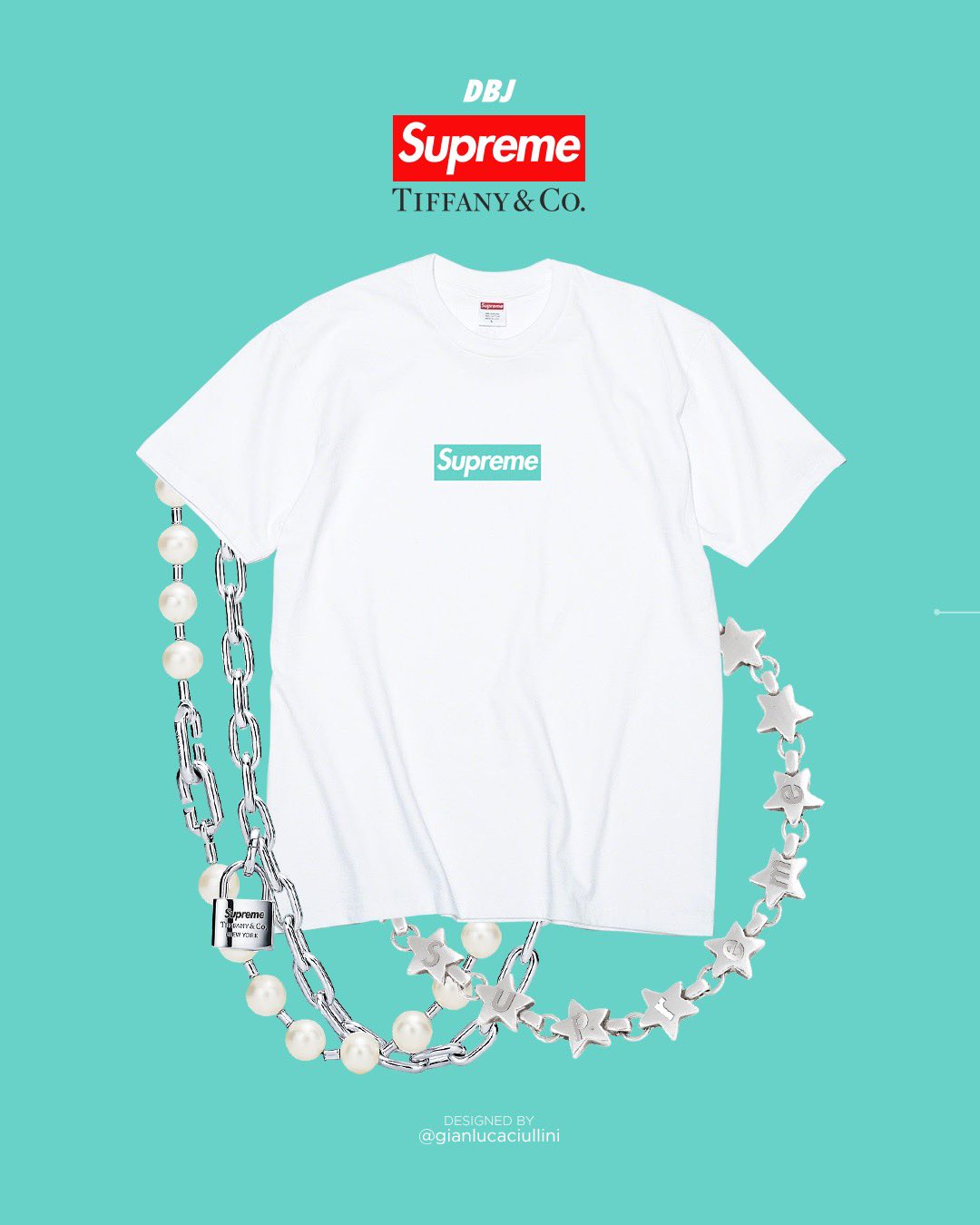 Tシャツ/カットソー(半袖/袖なし)Supreme Tiffany & Co. Box Logo Tee