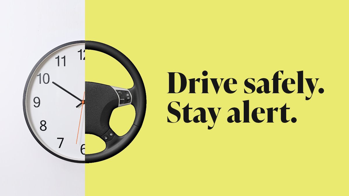 ExcelDrivers's tweet photo. We're turning back the clock tomorrow, which means fewer daylight hours &amp; reduced visibility on our streets during the evening commute. Drivers should turn with caution, obey speed limits and share the road.#ExcelDrivers https://t.co/YEvyhyiFUF