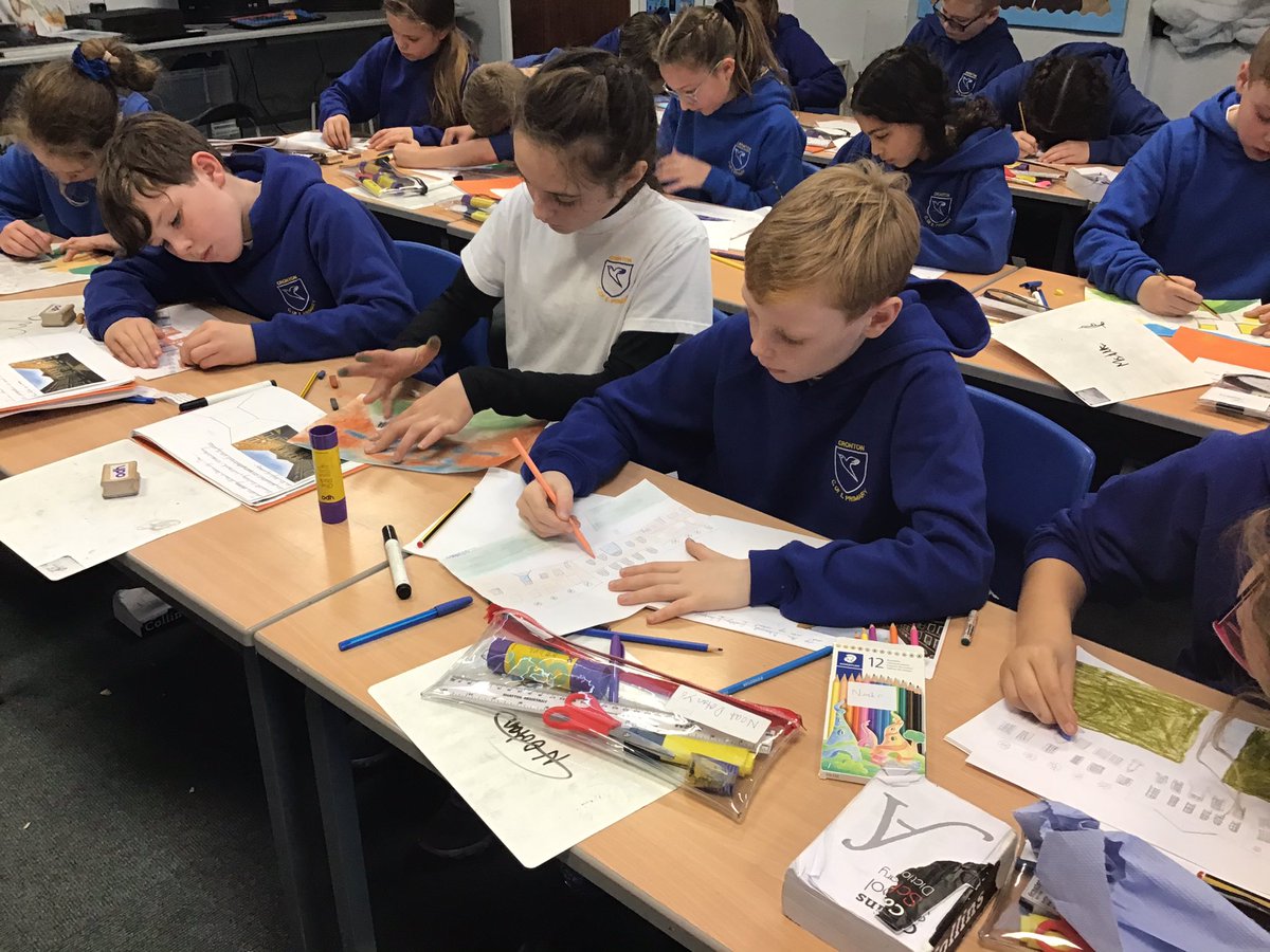 CrontonY6's tweet photo. So proud of the finished product. Fantastic artwork in the style of Lowry by using the Bluecoat Chambers as inspiration.@CrontonY6 #artist #KEYScurriculum https://t.co/IiLivQ9yIs