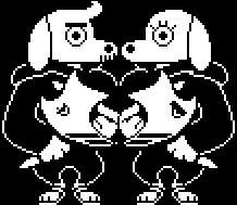 FactUndertale's tweet photo. * Both Berdly and the Dog Couple are the only characters in UT/DR that use an axe/halberd with eyes.

Submitted by: @Granpixels https://t.co/tDylTI0CU9