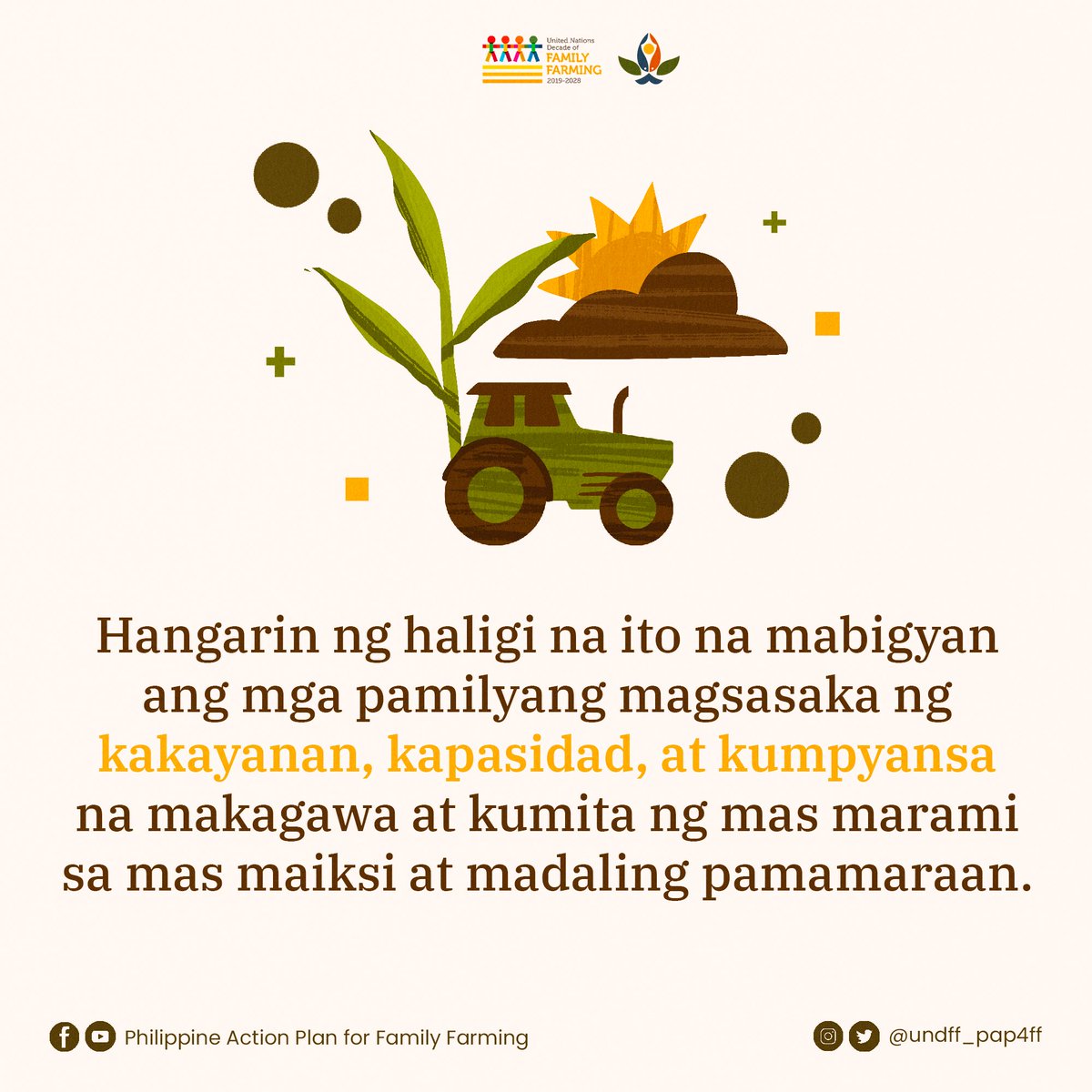 undff_pap4ff's tweet photo. Ang pagkakaroon ng kaalaman at kakayanan ang ilan sa mga susi patungo sa pagkamit ng pangkalahatang kaunlaran. 💡🧑‍🌾
#UNDFF #PAP4FF #FilipinoFarmersPH #PamilyangMagsasaka https://t.co/6Ja6k5RiHd