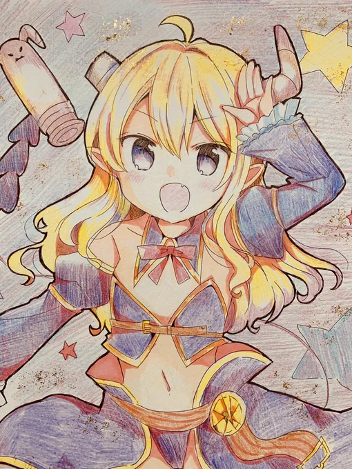 なんとかできた!でもライスちゃんの耳飾り塗り忘れあった🤭 