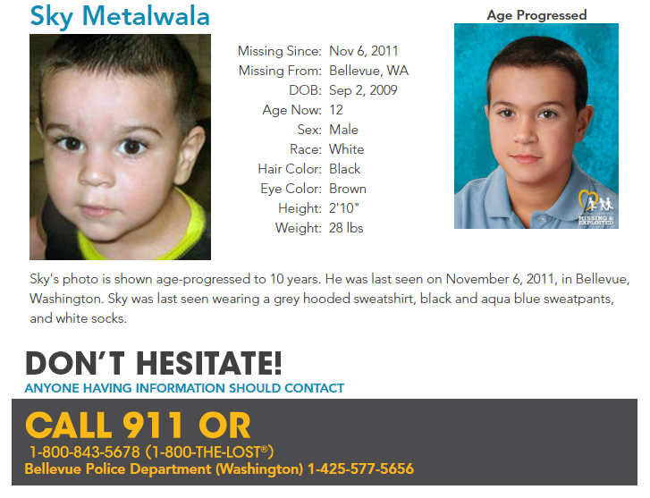 BvuePD's tweet image. 10-years ago today, 2YO Sky Metawala was reported missing. His mother was the last to see him alive &amp;amp; refuses to speak with police. We implore her to come forward. Sky deserves to come home.