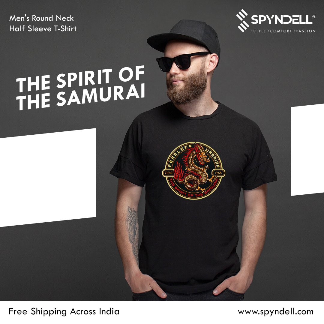 spyndell's tweet photo. Look uber stylish in 'The Spirit of the Samurai' Men's Round Neck Half Sleeve T-shirt. Shop this and more at https://t.co/K8PasHDo9A, your new fashion destination!

#fashion #spyndell #model #menswear #mensfashion #men #onlineshopping https://t.co/EfNw8bfh0Q