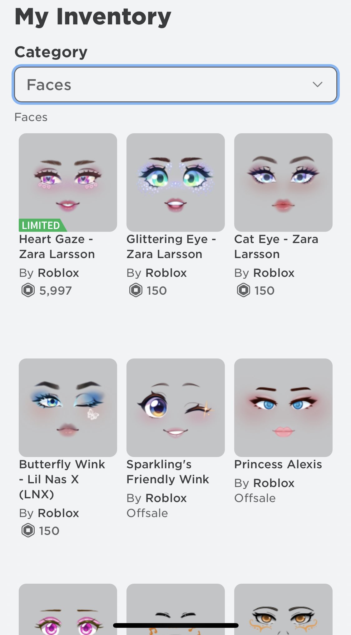 NEW ROBLOX SPARKLE LIMITED FACE 