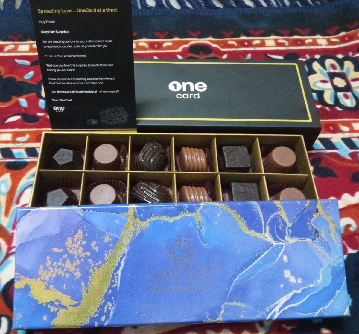 Prabodh__'s tweet photo. Thanks @GetOneCardIN for Surprise gift. Amazing Chocolates.
#FlauntYourMetal 
#OneCard https://t.co/iyIonQI3uP