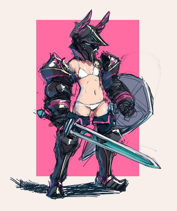 以前TRPGやったときに描いたビキニ&アーマー幼女ナイトの絵を発掘したぞ…