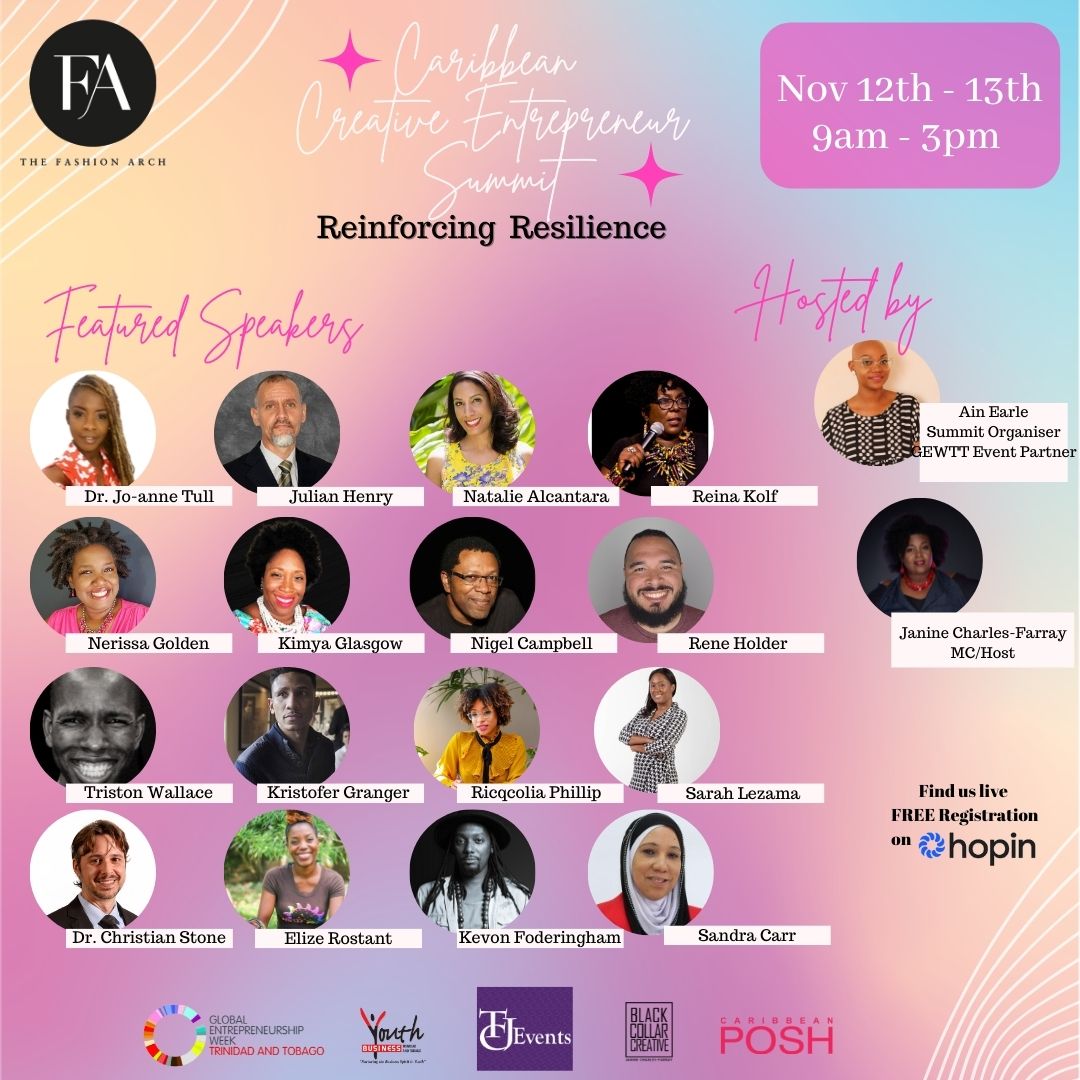 The first of two important Summits happening this month, November 2021! ⭐ Black Collar Creative is honored to be involved in both.

Join me on Friday 12th November 2021 for the 𝘊𝘢𝘳𝘪𝘣𝘣𝘦𝘢𝘯 𝘊𝘳𝘦𝘢𝘵𝘪𝘷𝘦 𝘌𝘯𝘵𝘳𝘦𝘱𝘳𝘦𝘯𝘦𝘶𝘳 𝘚𝘶𝘮𝘮𝘪𝘵! 
#Virtualsummit #creatives