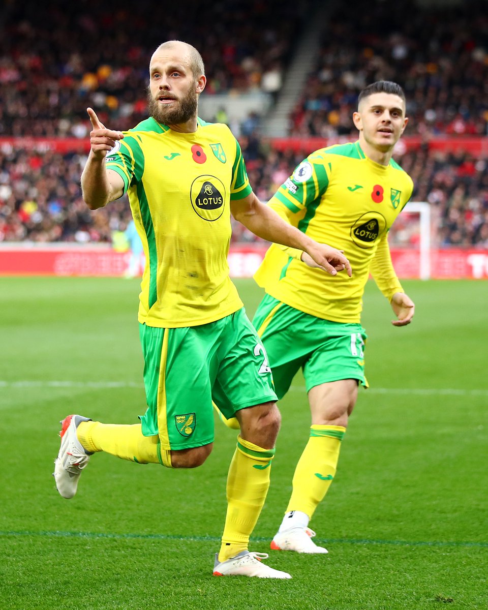 premierleague's tweet photo. FULL-TIME Brentford 1-2 Norwich

@NorwichCityFC record their first win of the #PL season! Goals from Mathias Normann and Teemu Pukki seal three points

#BRENOR https://t.co/RZ2TJAjI7x