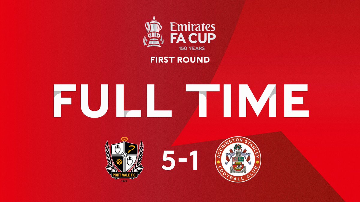 FULL TIME:

We book our place in the second round of the <a href="/EmiratesFACup/">Emirates FA Cup</a> with a 5⃣ star performance!

#PVFCLive