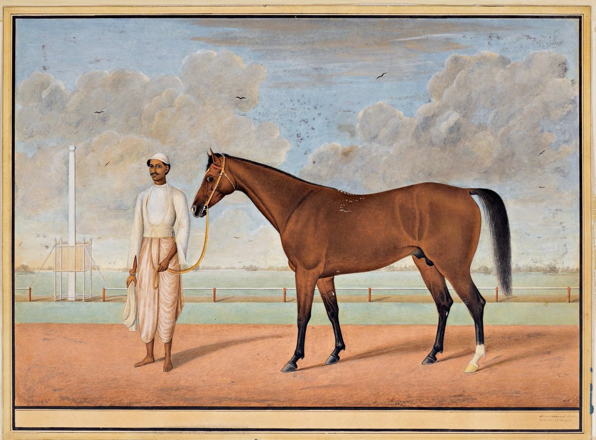ssharadmohhan's tweet photo. A Bay Racehorse with a Groom, by #ForgottenMasters of Indian art, Mohammed Amir of #Karraya, #Calcutta #Bengal
c1842 CE #CompanyPainting from Carlton Rochell collection sold by @Sothebys on 27th Oct for £37,800.
@DalrympleWill @ranjona @dpanikkar @RaiSwatiRai @swativashishtha https://t.co/twVrAGokzY