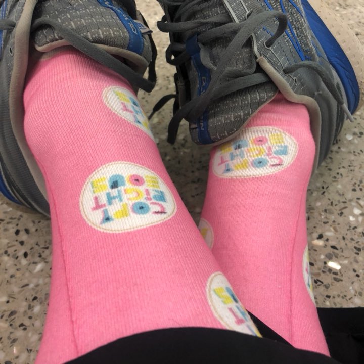 burgessdave's tweet photo. @dianarsmith18 @TaraMartinEDU @dbc_inc @burgess_shelley Hey!!!! Andโฆin honor of your book birthdayโฆI am traveling in my #Copyrighteous socks today!!! #dbcincbooks #tlap https://t.co/x8BhmlJF9F