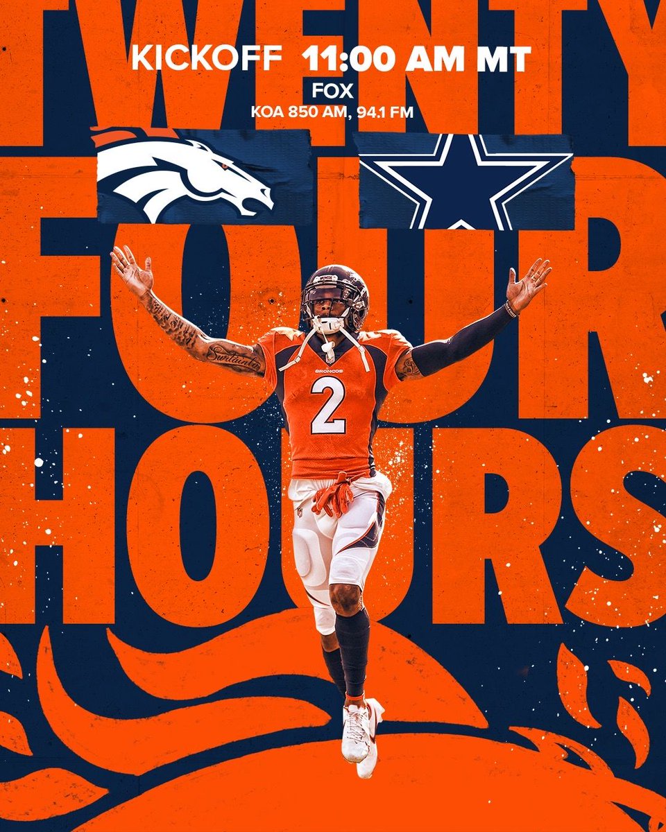 Broncos's tweet photo. 2️⃣4️⃣ hours‼️

#DENvsDAL x @PatSurtainll https://t.co/OIYgRXL9IC