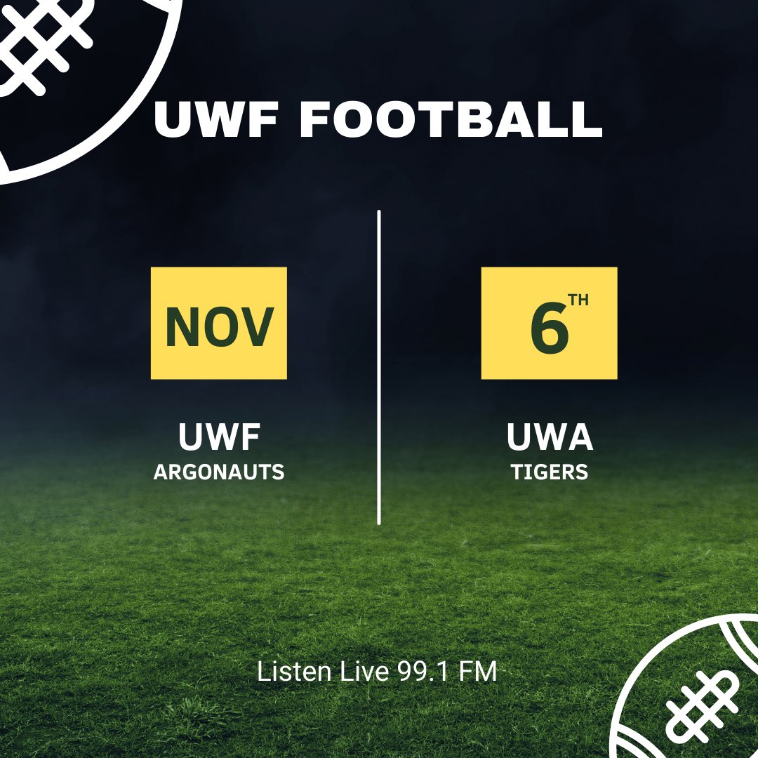 Let's keep up this winning streak!
Game at 1 PM
#UWFfootball #GoArgos