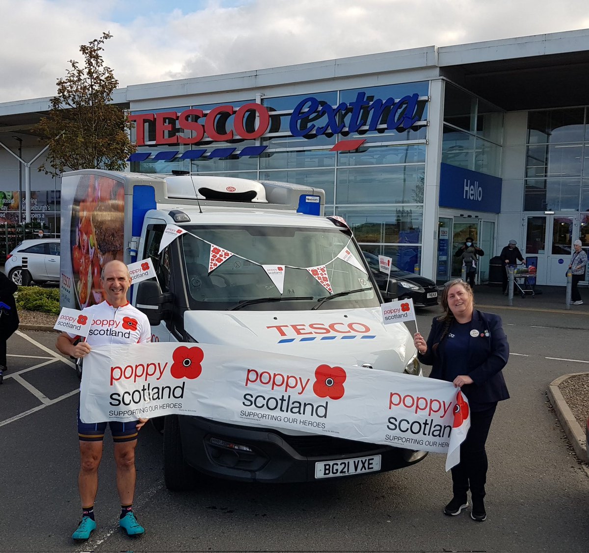 Billy Morrison, Dotcom Driver at Tesco Musselburgh will cycling between  9 Edinburgh and Lothian Tesco stores tomorrow, starting and finishing in Musselburgh. This will be a 75 mile loop! In aid of <a href="/poppyscotland/">Poppyscotland</a> #1921PoppyPledge

You can sponsor him here: justgiving.com/fundraising/bi…