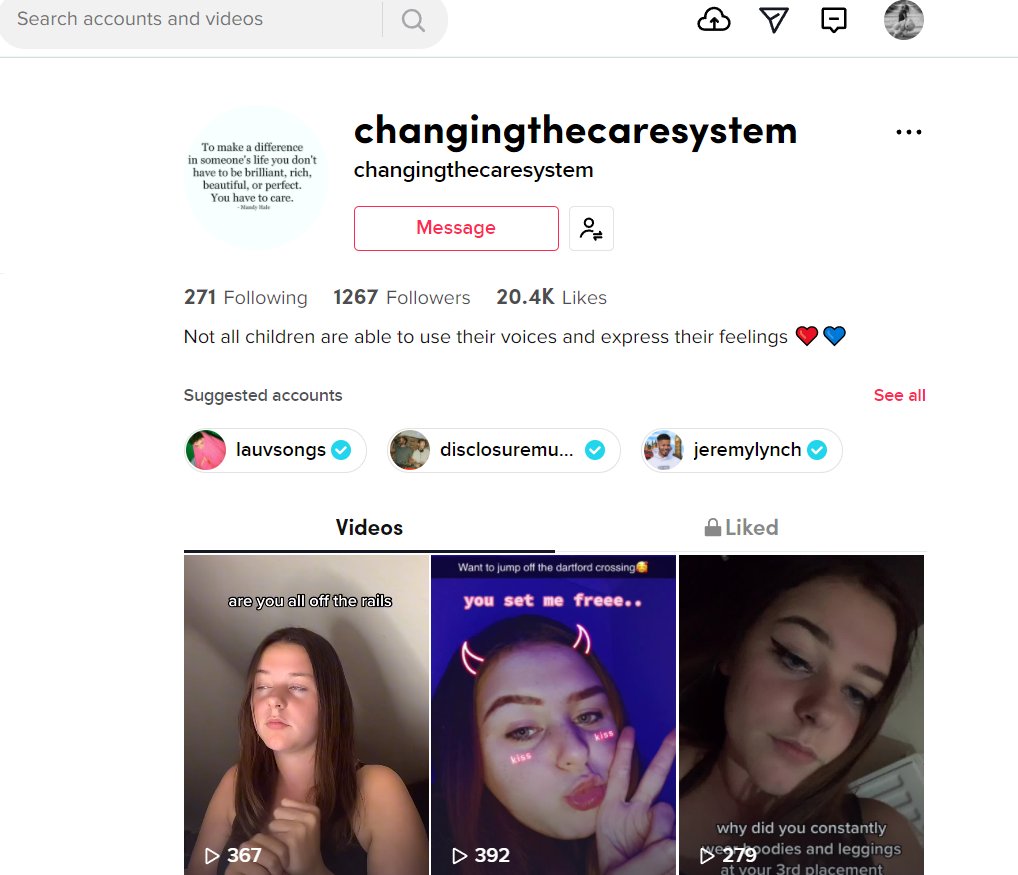 Hi there we are a small group of Cared for children in the Uk care system and we want to spread awareness and educate the Nation of what our care system does but also what needs changing !
We do have a Tiktok @Changingthecaresystem so we post on there too !! 
#Children #CICC
