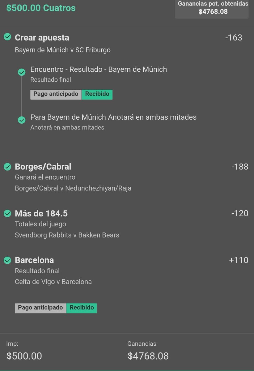 GSETBET's tweet photo. ✅✅✅
Parlay compartido en el canal de Telegram.
#TMFP #FreePicks https://t.co/VxgIZsRrX2