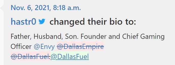 TacticalRab's tweet photo. Hastr0 removed @DallasEmpire from his bio as well.

RIP to the best branding in the CDL 😔 https://t.co/bGE5ZeVGUH