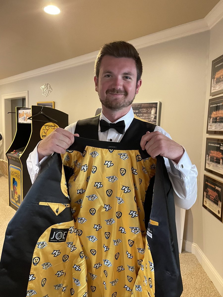 PREDSident's tweet photo. Best dressed groom ever!!! https://t.co/rZmU3P88Y3