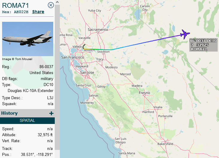 LuftHanzl's tweet image. #KC10 #AE022E as #ROMA71 out of Travis.