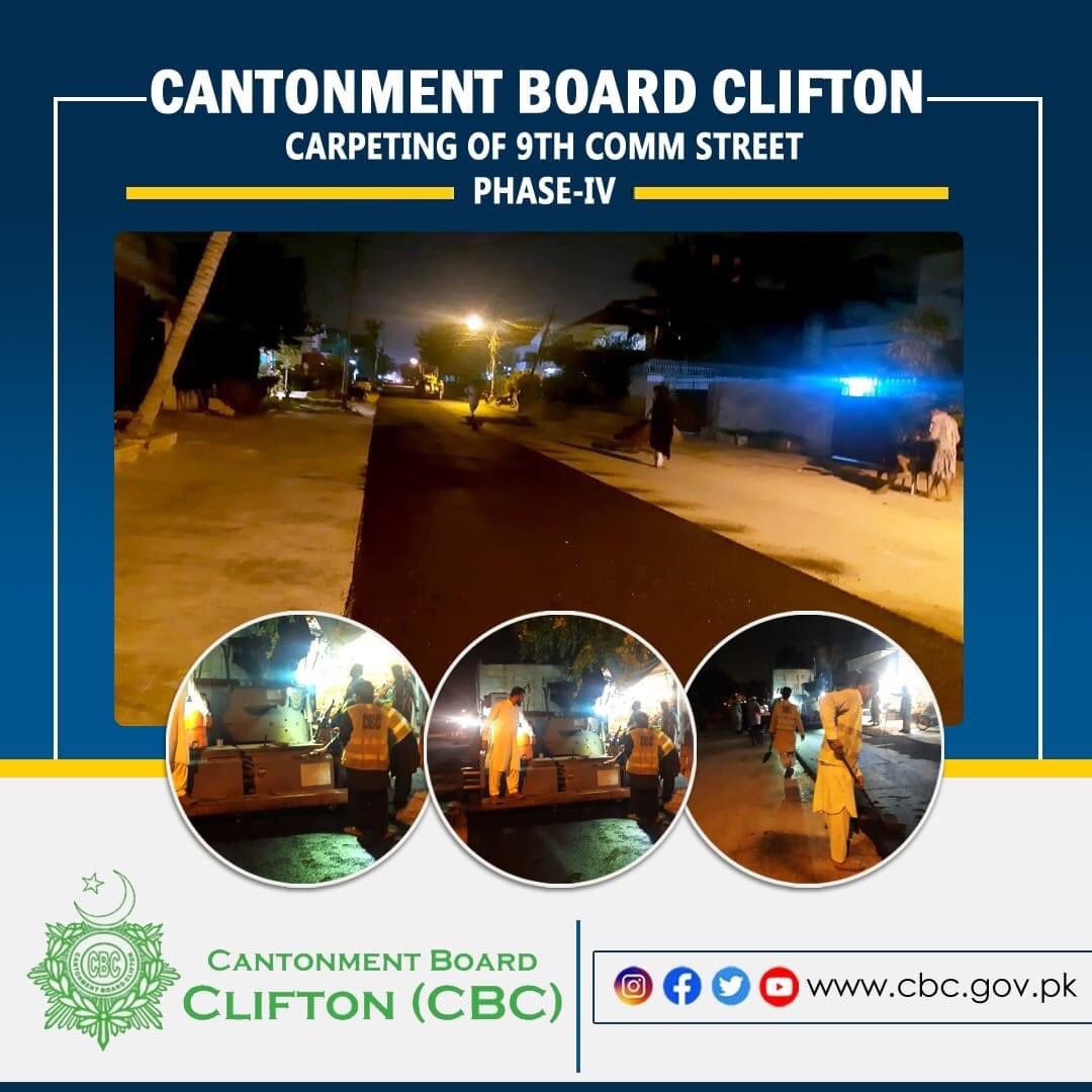 BoardClifton's tweet photo. CARPETING OF 9TH COMM STREET PHASE-IV
#CBC #CBCengineering
#CBCResidents  #CBCareClifton #cbcClean #cbccliftoncantt #cbccleanenvoirment #CBCcliftonandDHA #CBCwork #cbccanttclifton 
Facebook @cantonmentboardclifton
Instagram @cantonmentboardclifton
YouTube @https://buff.ly/3p4jLWI https://t.co/R6Y93Tthb3